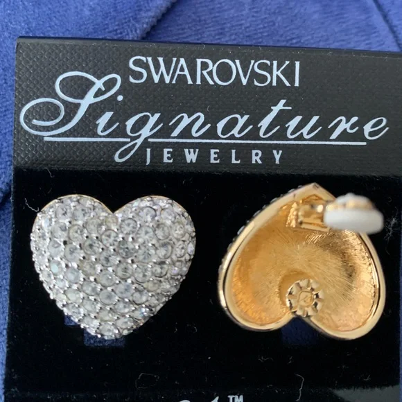 Swarovski Heart Clip Earrings